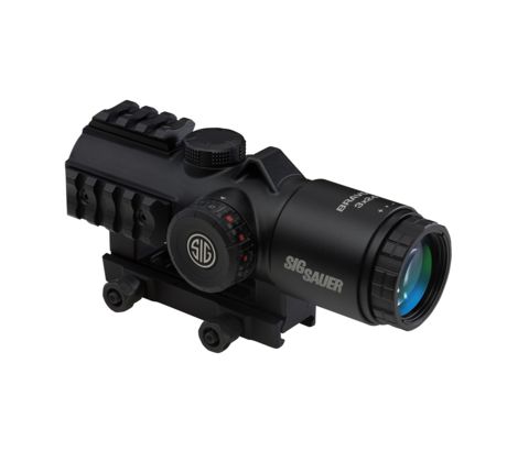 SIG SAUER Bravo3 Prismatic Battle Red Dot Sight 3x24mm 556-762 Horseshoe Dot Illuminated Reticle 0.5 MOA M1913 Black Medium - SOB33101