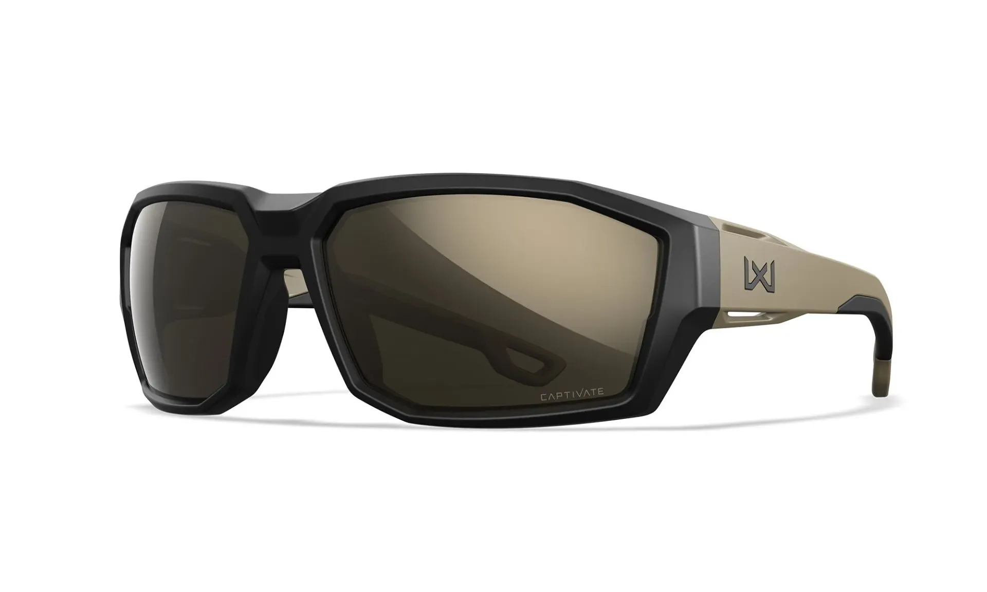 Wiley X ALPINE - CAPTIVATE Tungsten Mirror Lenses - MATTE Black Tan Temples Frame - ACALP04