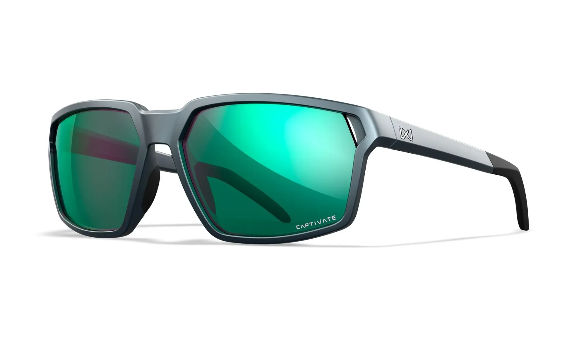 [AC6SRA07] Wiley X WX SIERRA Captivate Pol Green Mirror Lenses - Matte Graphite Frame - AC6SRA07
