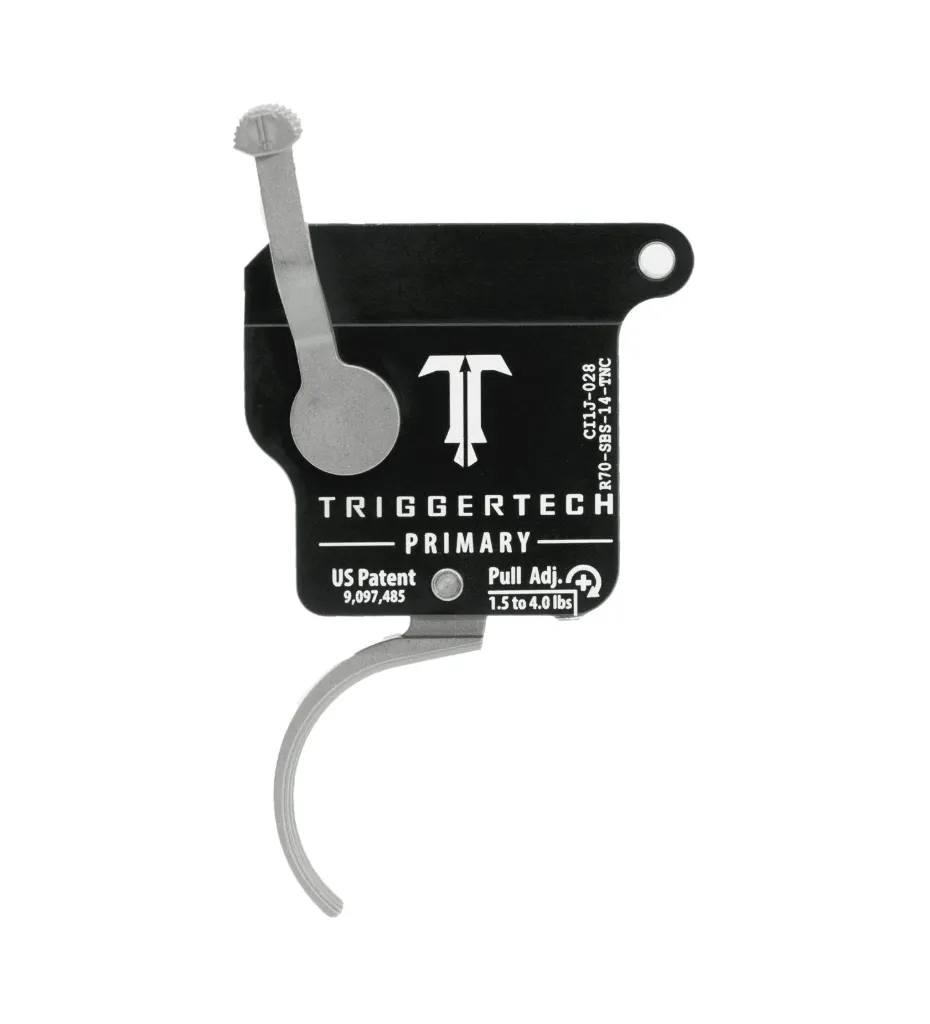 [R70-SBS-14-TBC] TriggerTech Primary - Remington 700 - 1.5-4.0 lbs -Right Hand - Curved Stainless Steel Trigger