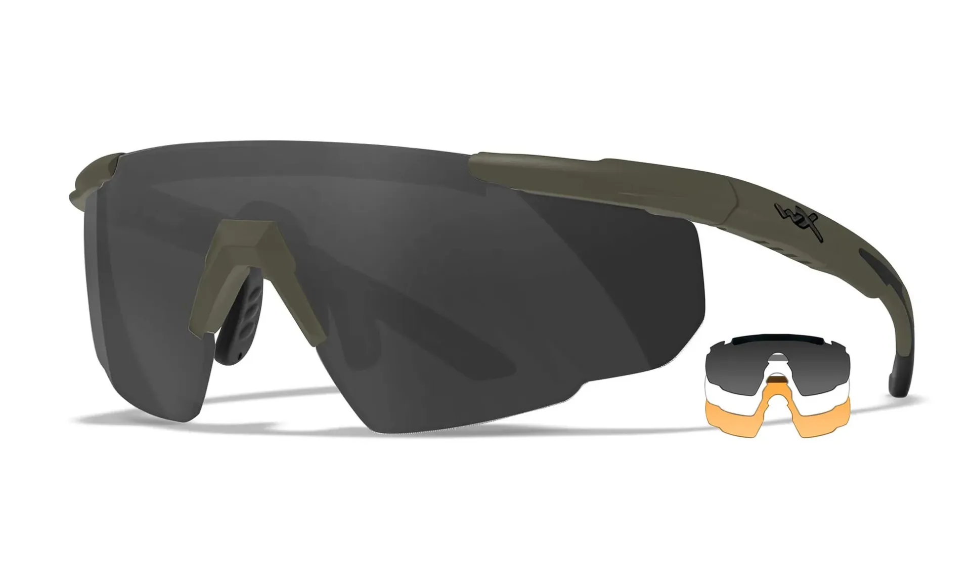 Wiley X WX SABER ADVANCED Grey/Clear/Rust Lenses - OD Green Frame - 308G