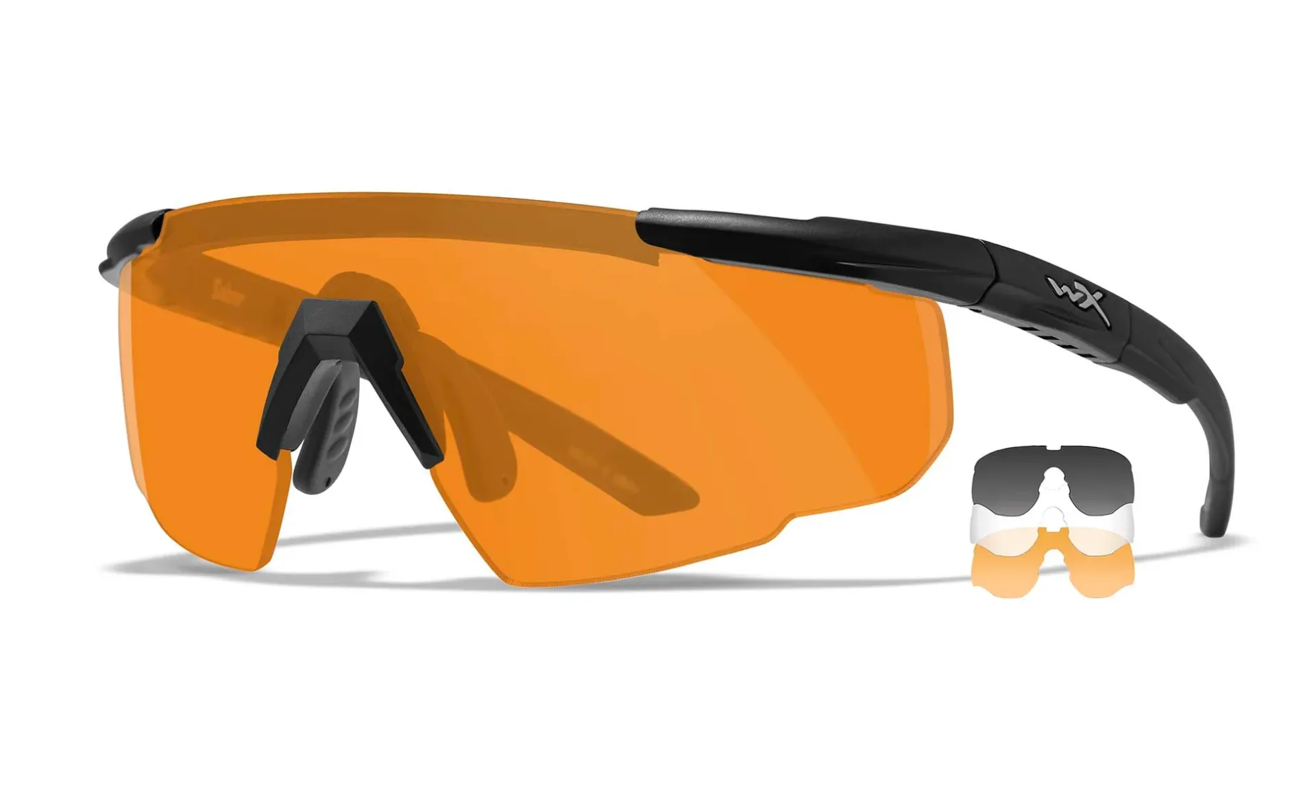 Wiley X SABER ADVANCED Grey/Clear/Rust Lenses - Matte Black Frame - 308