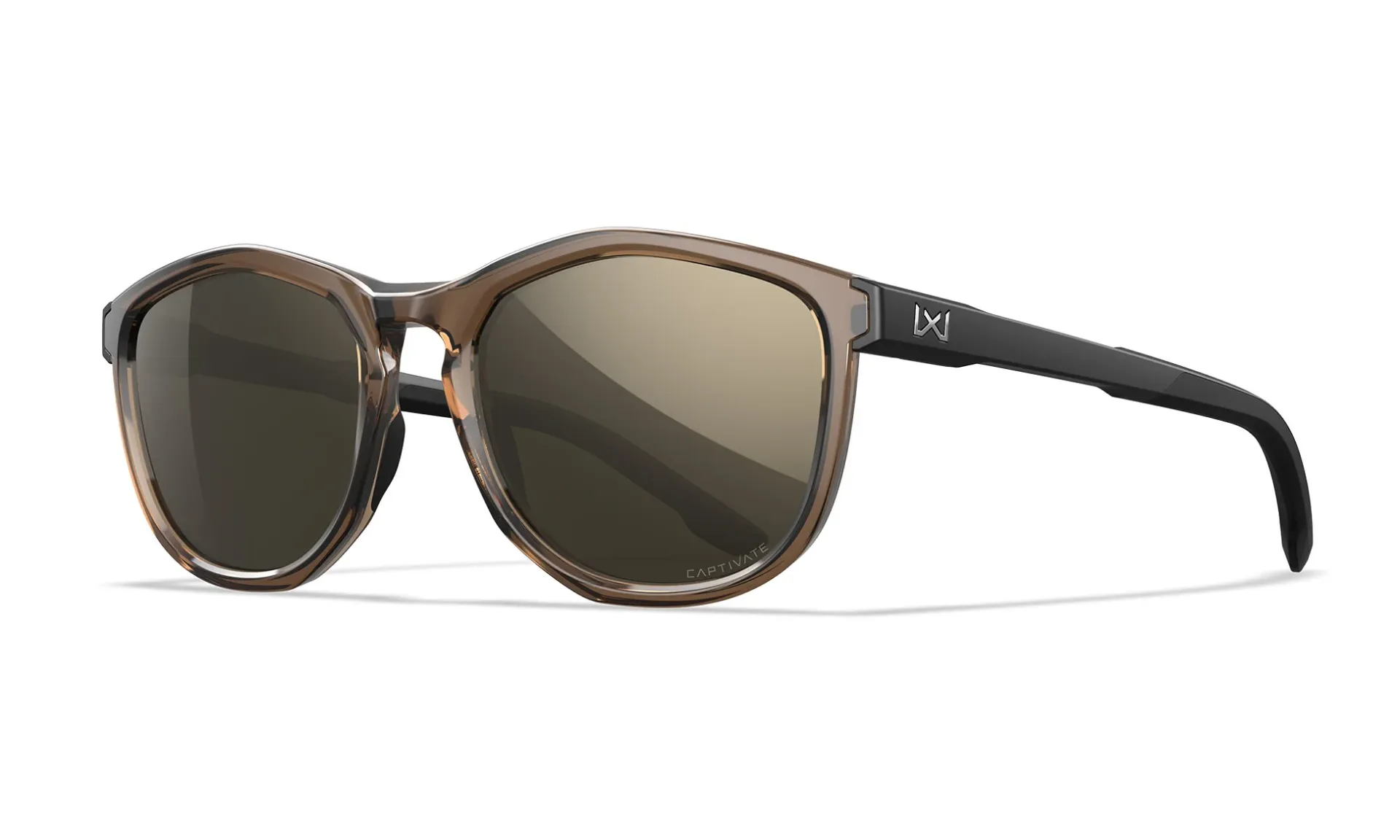 Wiley X Bravo- Captivate Tungsten Mirror Gloss Crystal Lenses - Tan/Matte Black Frame - AC4BRV04